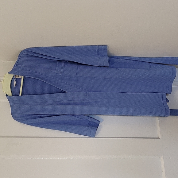 Small light blue waffle weave bathrobe - Picture 3 of 8